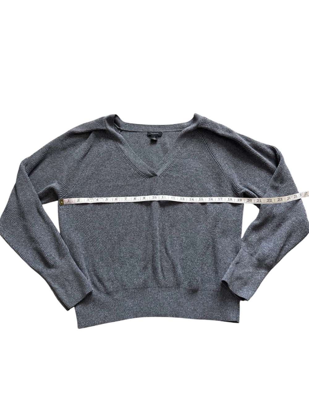 Halogen Super Soft Ribbed V Neck Sweater Gray Pullover XL - Picture 7 of 9